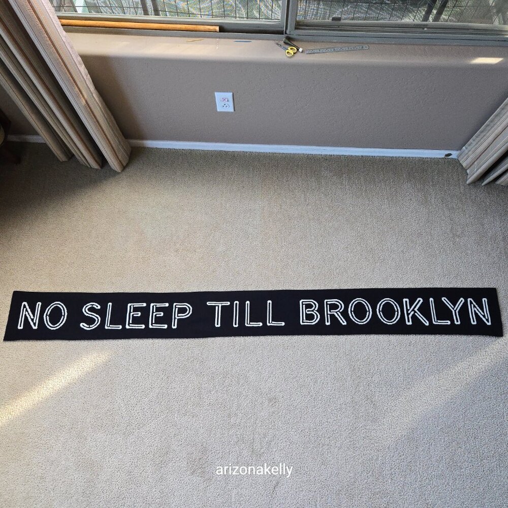 RARE kate spade NO SLEEP TILL BROOKLYN Wool Knit Scarf Beastie Boys Collectible - Picture 5 of 15